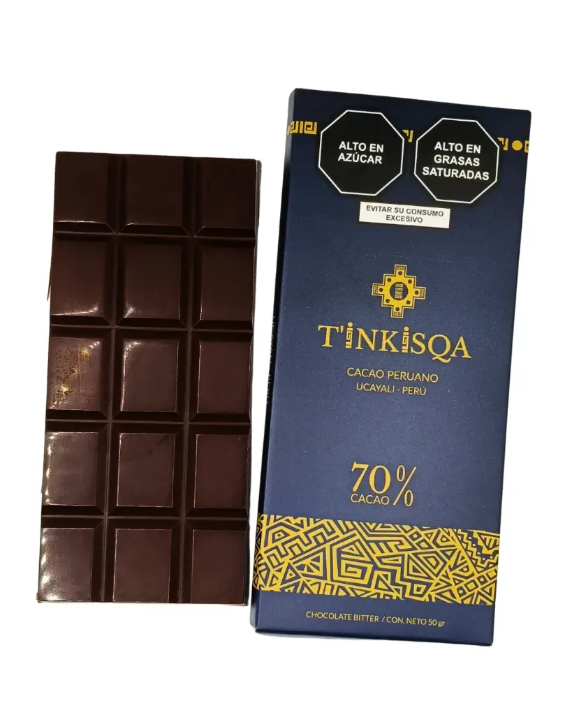 Chocolate Bitter 70% cacao orgánico 50 gramos